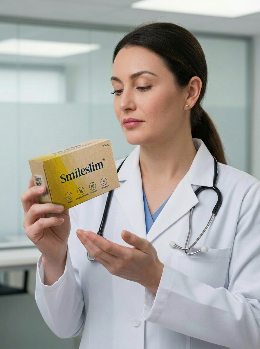 Ärztin untersucht Nahrungsergänzungsmittel
